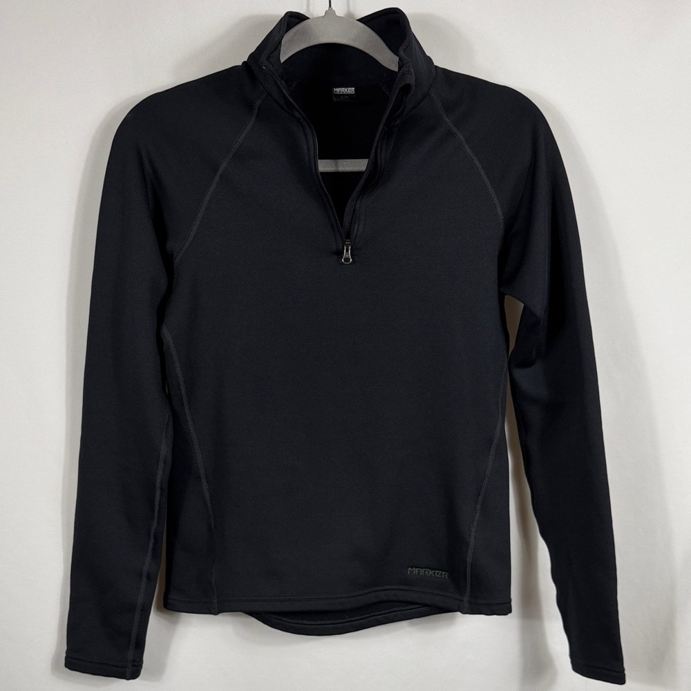 Marker Black Protective 1/4 Zip Snow Apparel Base Layer. Womens Size S. stretchy